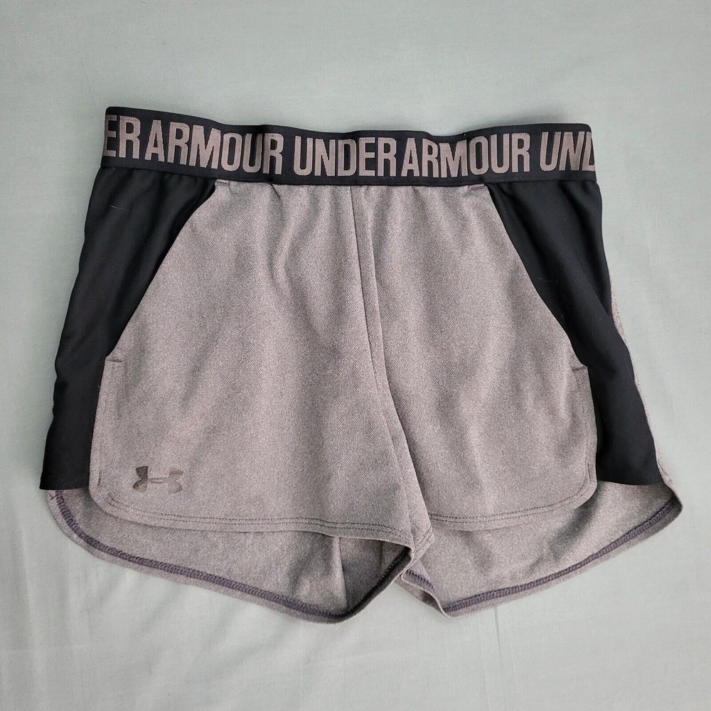 Under Armour Womens‎ Play Up Shorts 2.0 Gray Black HeatGear Loose Fit Small SM